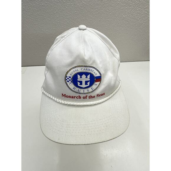 Triangle Headwear Other - Triangle Headwear Snapback Hat Royal Caribbean Cruises Monarch of the Seas White